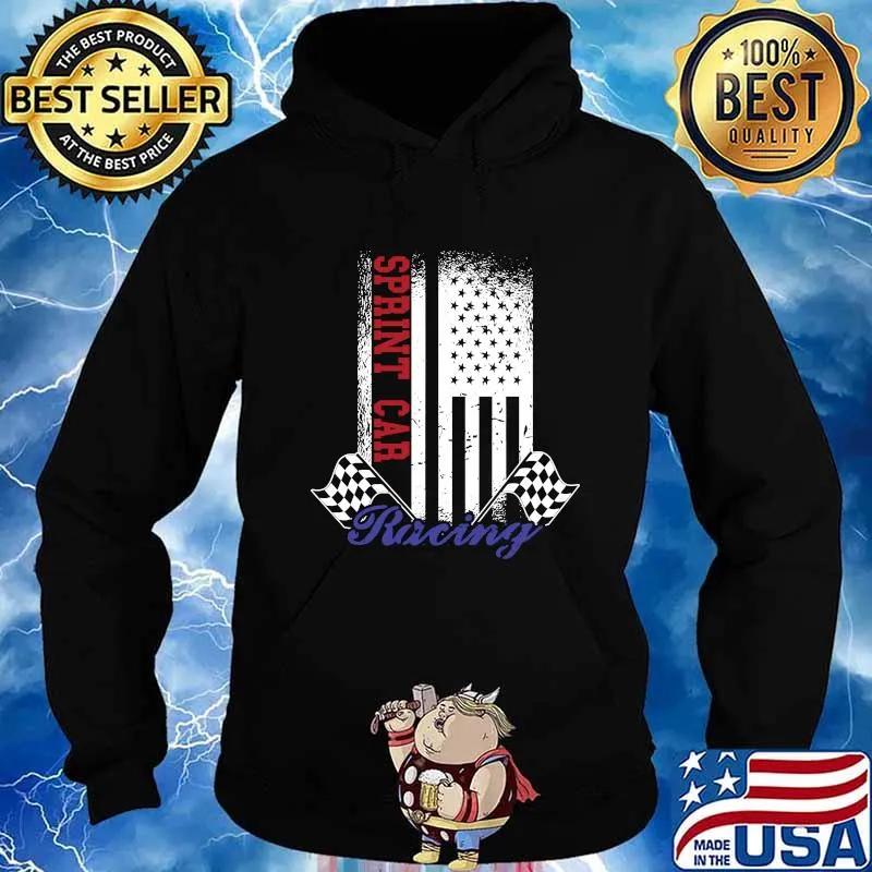 Official American Flag Sprint Car Racing Shirt Hoodie