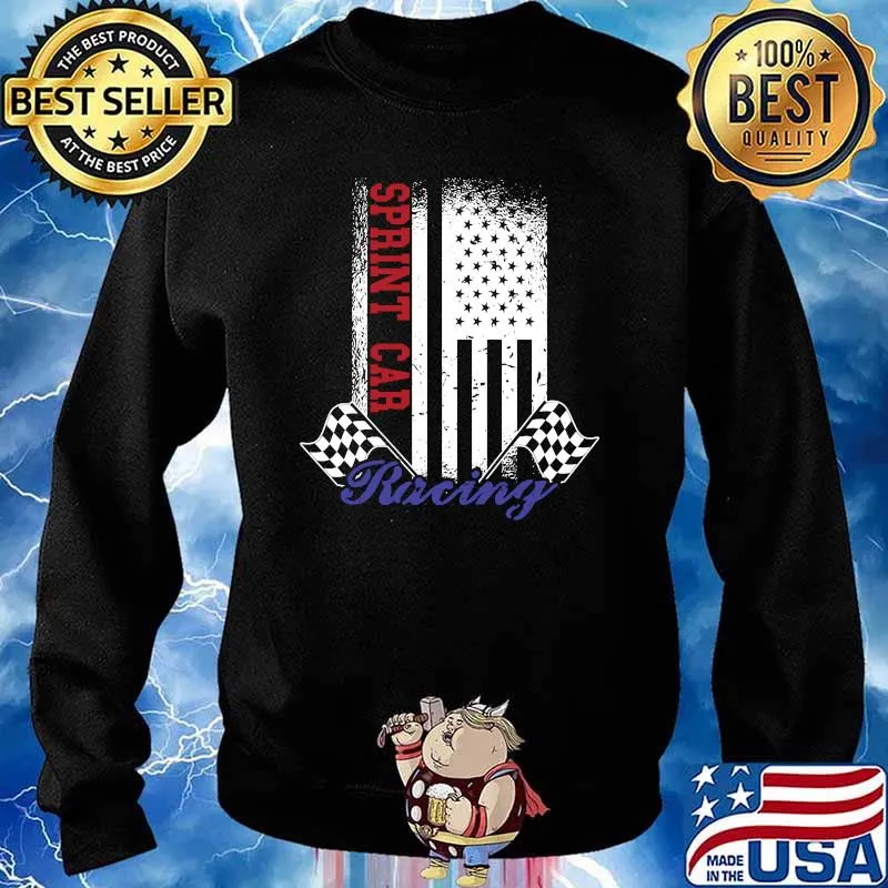 Official American Flag Sprint Car Racing Shirt Sweater