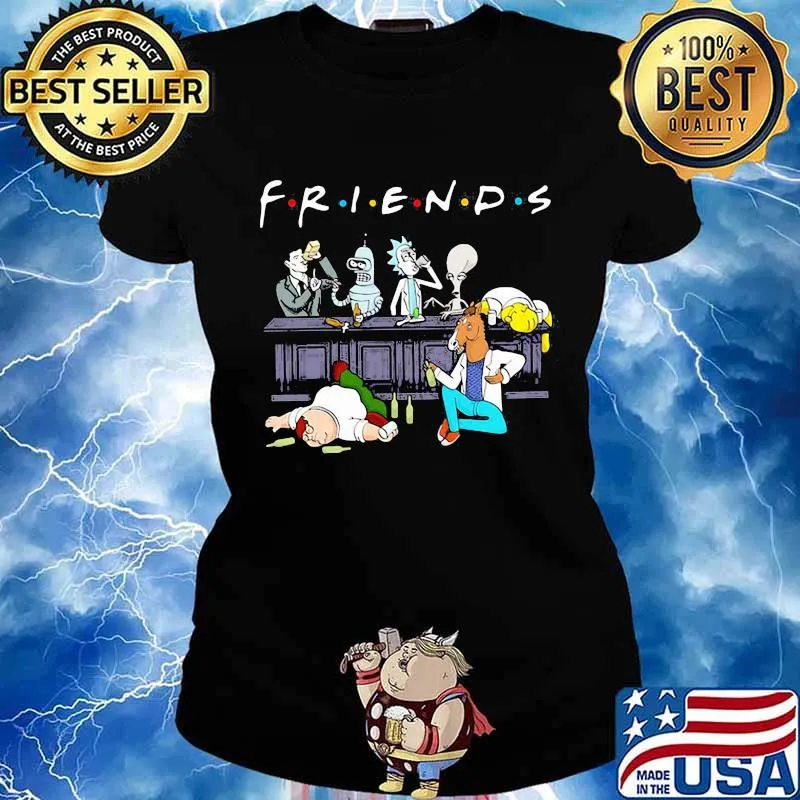 Official Friends Rick Horse Drink Wine Reservoir Drinkers Shirt Ladies tee