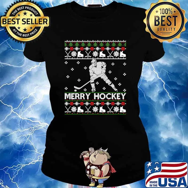 Official Hockey Merry Christmas Shirt Ladies tee