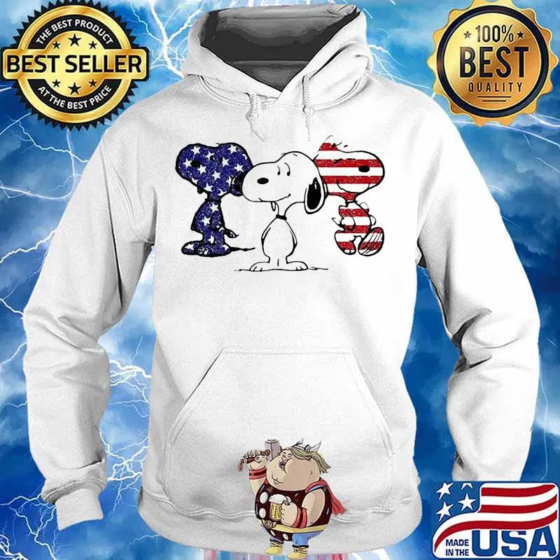 Official Snoopy American Flag Shirt Hoodie
