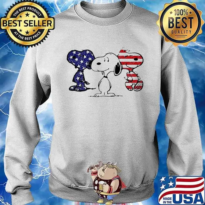 Official Snoopy American Flag Shirt Sweater