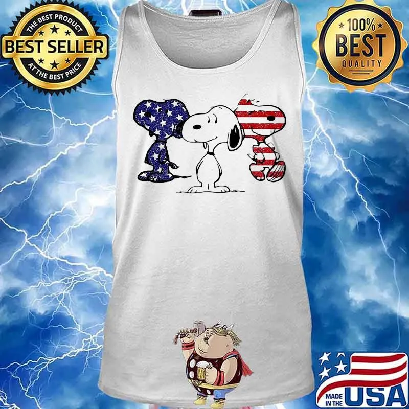 Official Snoopy American Flag Shirt Tank top