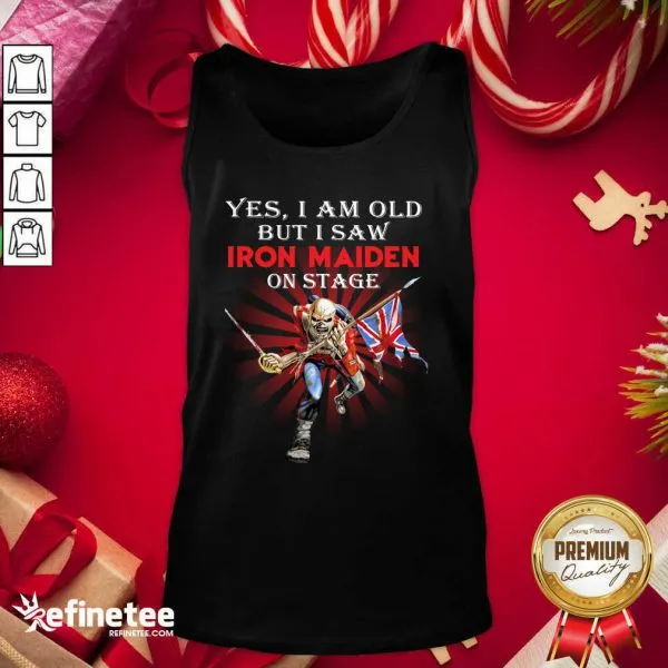 Official Yes I Am Old But I Saw Iron Maiden On Stage Skeleton Shirt - Image 3