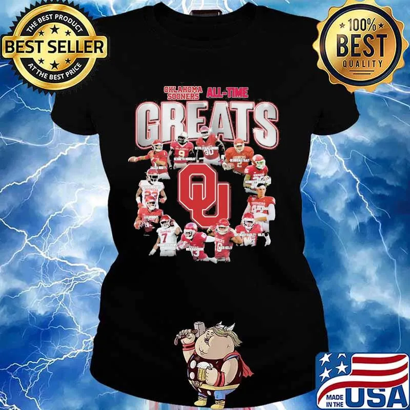 Oklahoma Sooners All Time Greats Player Team Football Shirt Ladies tee