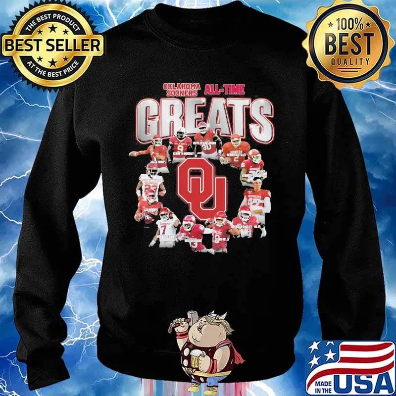 Oklahoma Sooners All Time Greats Player Team Football Shirt Sweater