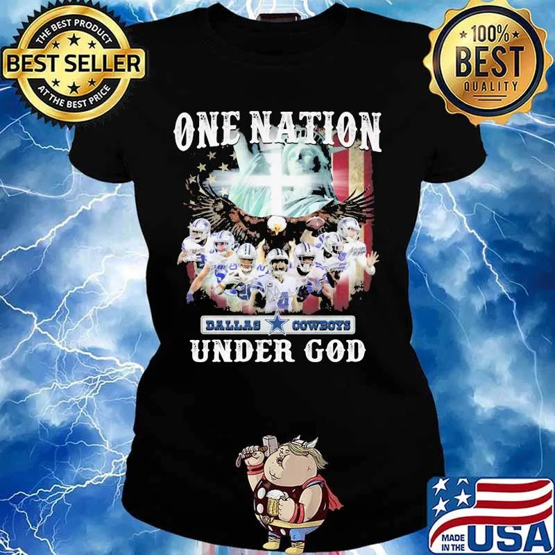 One Nation Dallas Cowboys Under God American Flag Shirt Ladies tee