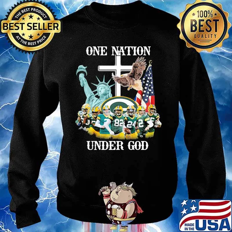 One Nation Under God American Flag Liberties Green Bay Packers Team Shirt Sweater
