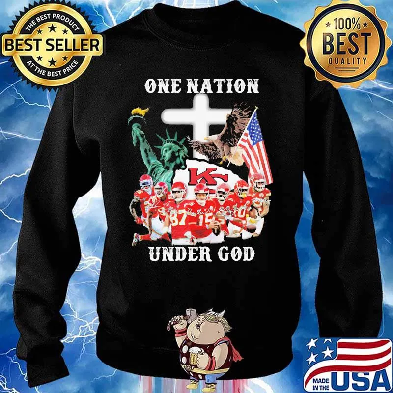 One Nation Under God Liberies American Flag Shirt Sweater