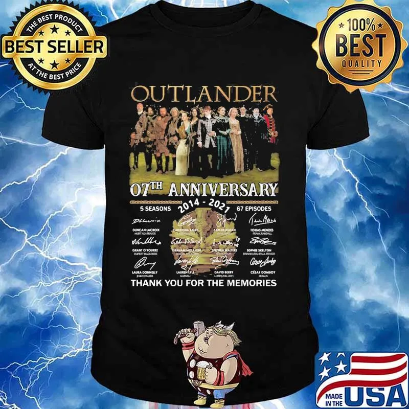 Outlander 07th Anniversary 2004 2021 Thank You For The Memories Signature Shirt