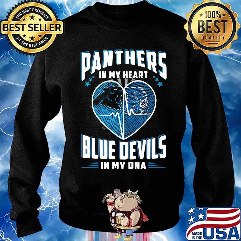 Panthers In My Heart Blue Devils In My Dna Football Shirt Sweater