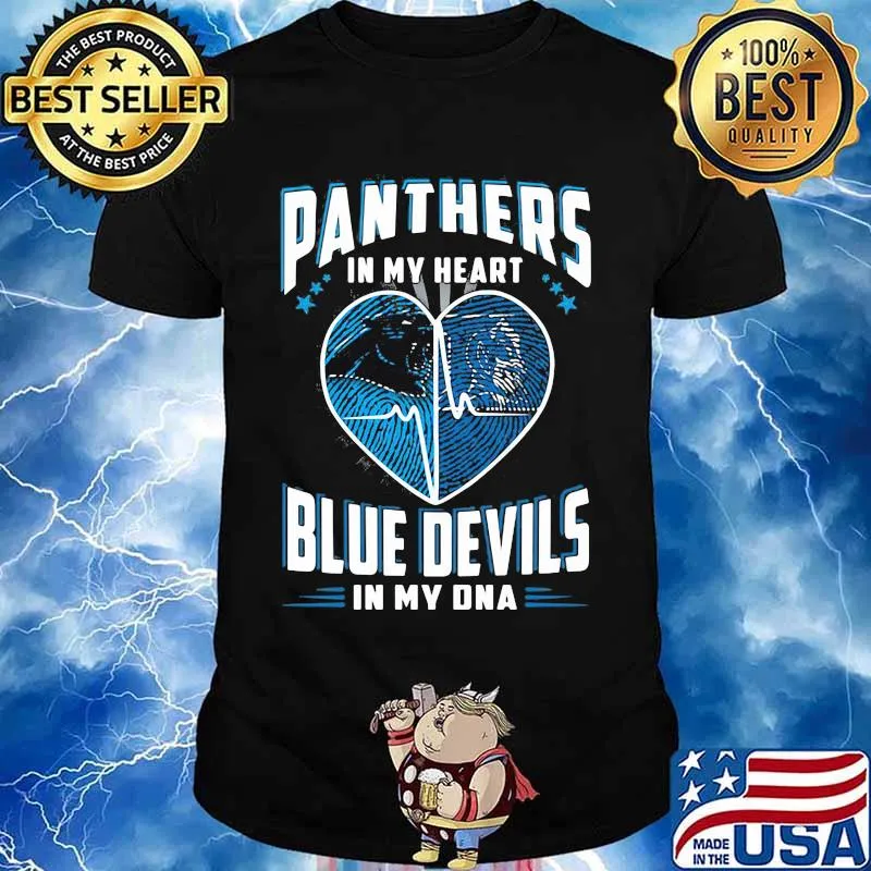 Panthers In My Heart Blue Devils In My Dna Football Shirt