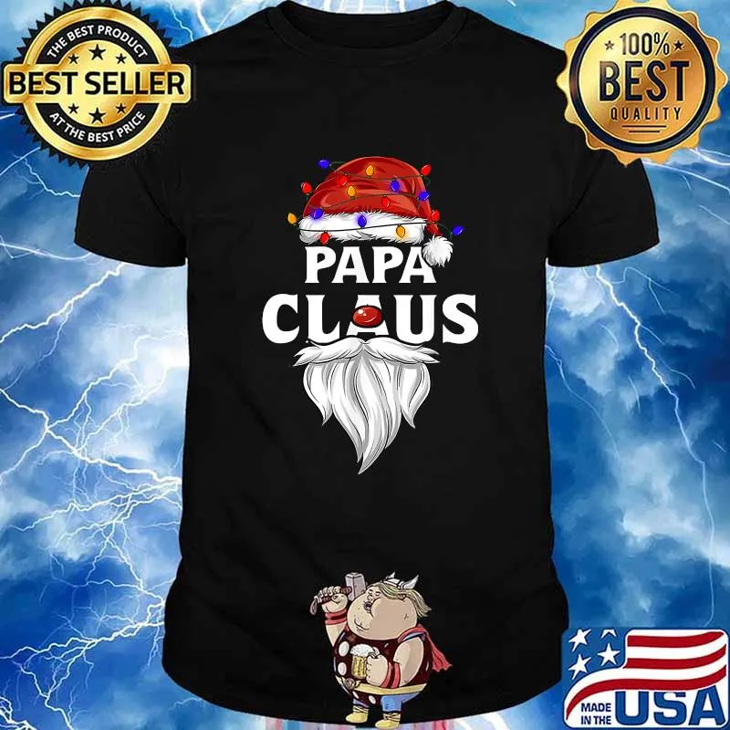 Papa Claus Pun Joke Santa Daddy Christmas Lights Shirt