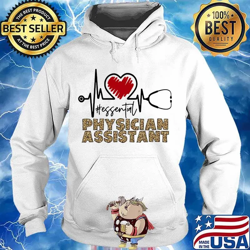 Physician Assistant Leopard Heart Beat Effential Shirt Hoodie