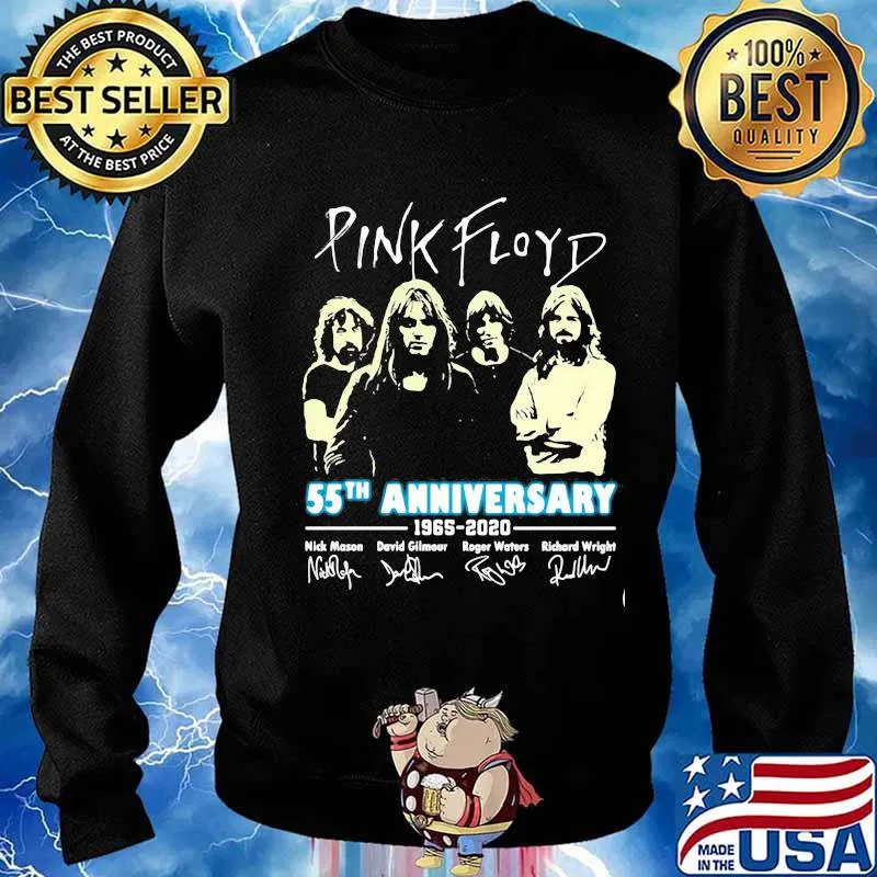 Pink Floyd 55th Anniversary 1965 2020 Signuature Bank Music Birthday Shirt Sweater