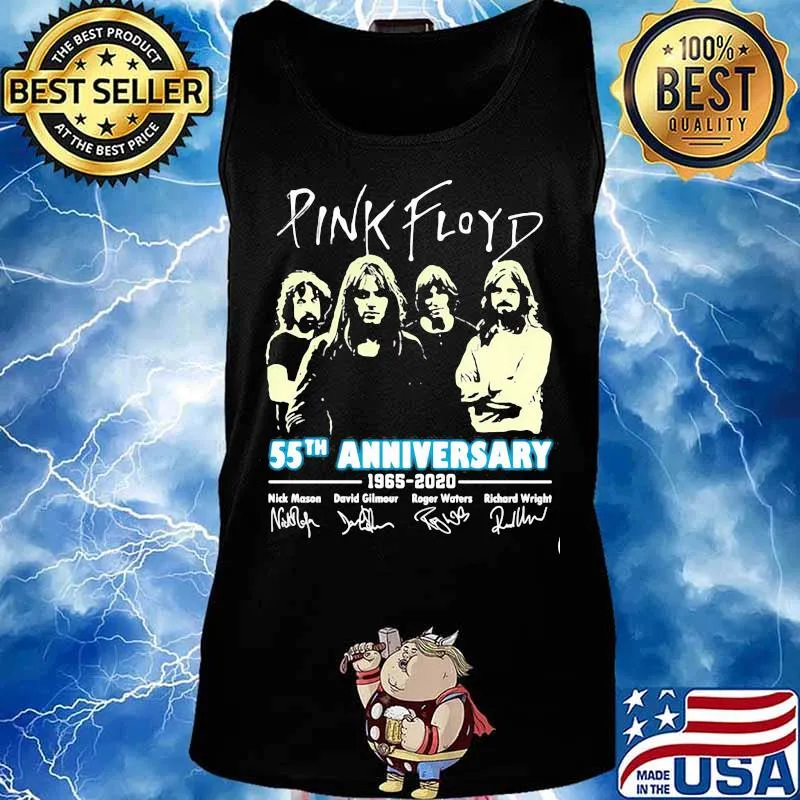Pink Floyd 55th Anniversary 1965 2020 Signuature Bank Music Birthday Shirt Tank top