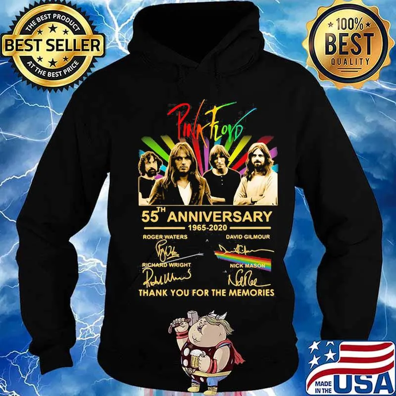 Pink Floyd 55th Anniversary 1965 2020 Thank You For The Memories Signuature Birthday Shirt Hoodie