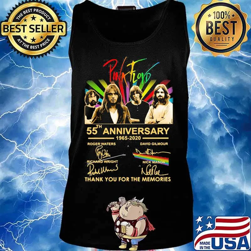 Pink Floyd 55th Anniversary 1965 2020 Thank You For The Memories Signuature Birthday Shirt Tank top