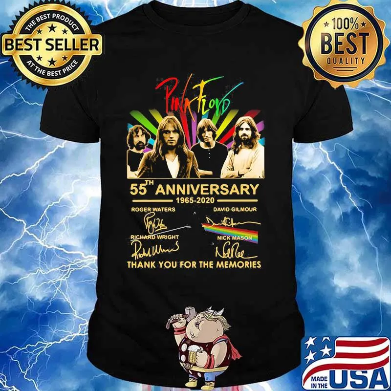 Pink Floyd 55th Anniversary 1965 2020 Thank You For The Memories Signuature Birthday Shirt