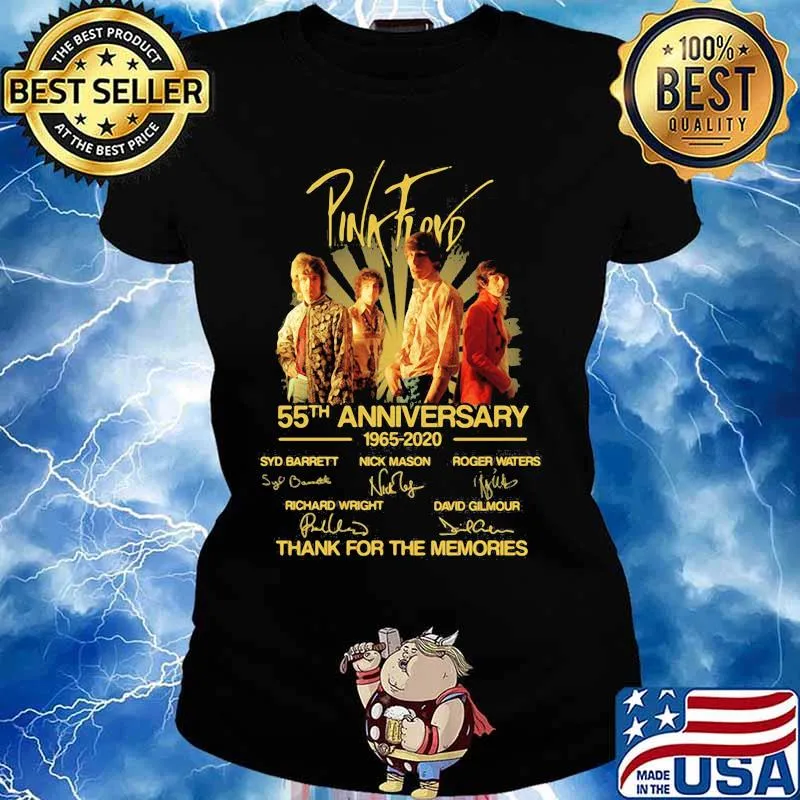Pink Floyd Band Music 55th Anniversary 1965 2020 Thank You For The Memories Signature Shirt Ladies tee