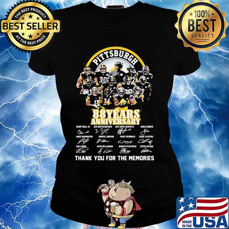 Pittburgh 88 Years Anniversary Thank You For The Memories Signature Shirt Ladies tee