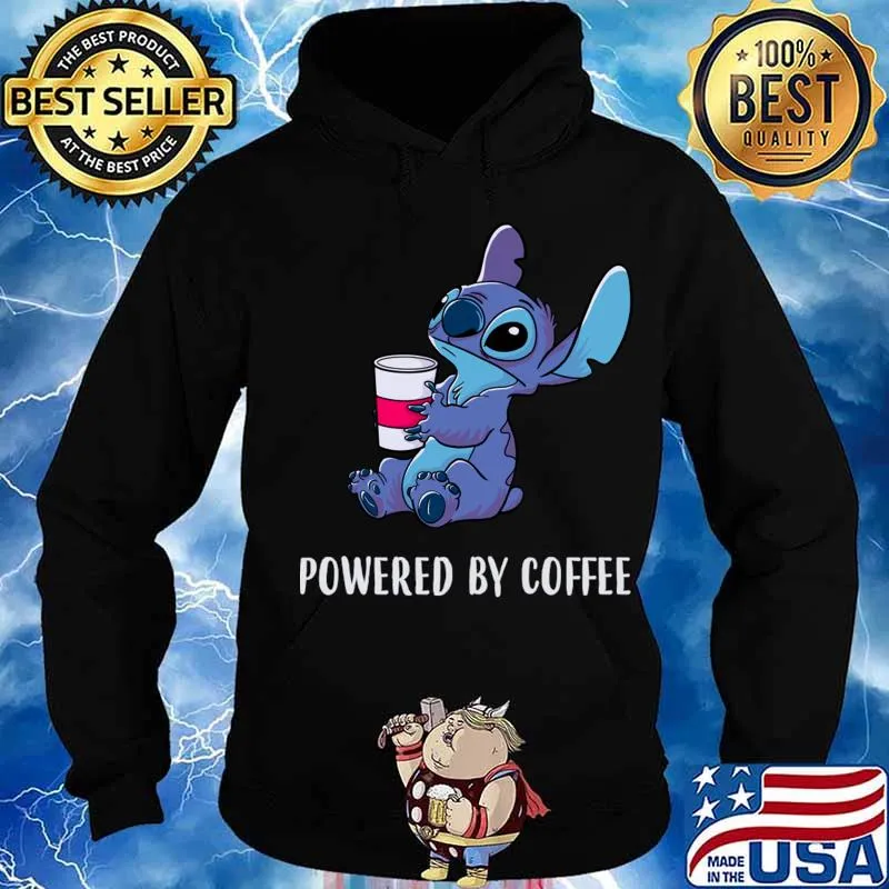 Powered By Coffee Stitch Shirt Hoodie