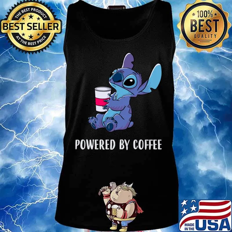 Powered By Coffee Stitch Shirt Tank top