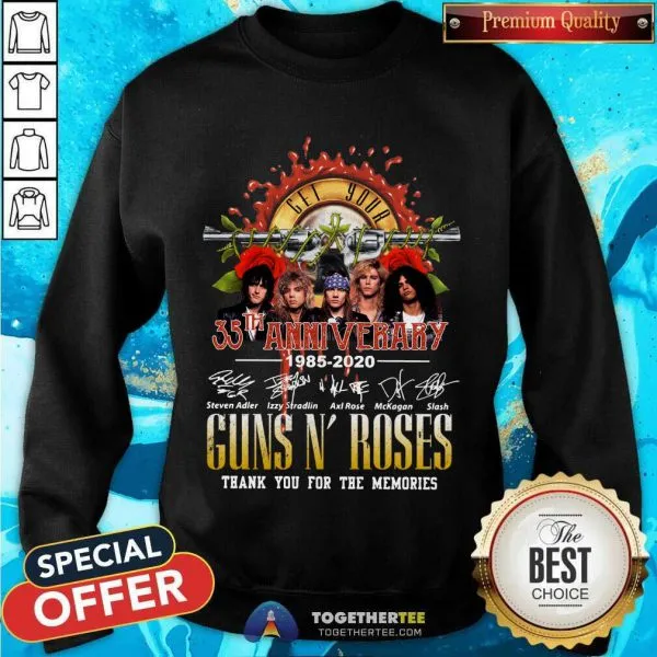 Premium Guns N Roses 35th Anniversary Signatures Shirt - Image 4