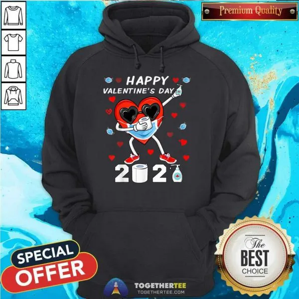 Pretty Dabbing Heart In A Mask Happy Valentines Day 2021 Shirt T-Shirt - Image 5