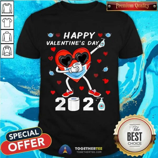 Pretty Dabbing Heart In A Mask Happy Valentines Day 2021 Shirt T-Shirt
