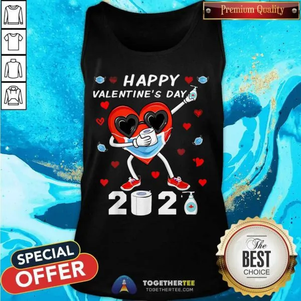 Pretty Dabbing Heart In A Mask Happy Valentines Day 2021 Shirt T-Shirt - Image 3