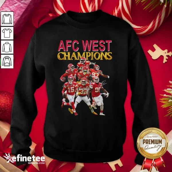 Pretty Kansas City Chiefs AFC West Champions Signatures Shirt - Image 4