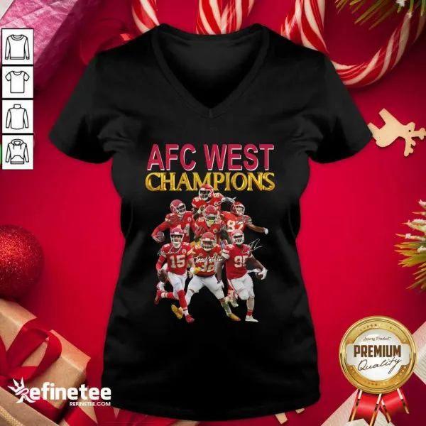 Pretty Kansas City Chiefs AFC West Champions Signatures Shirt - Image 2
