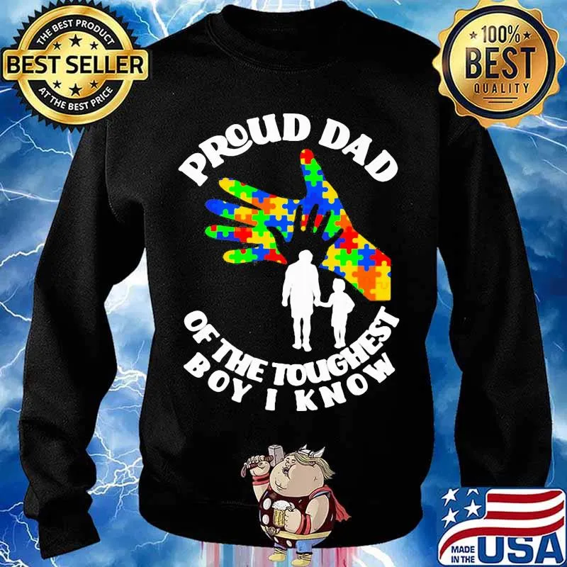 Proud Dad Of The Toughest Boy I Know Hand Lgbt Father’s Day Shirt Sweater