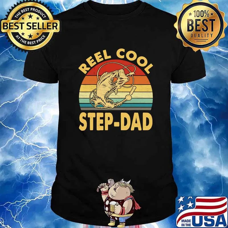 Reel Cool Step-Dad Fishing Father's Day Vintage Shirt