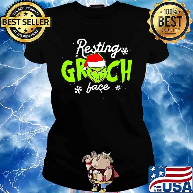 Resting Grinch Face Merry Christmas Shirt Ladies tee
