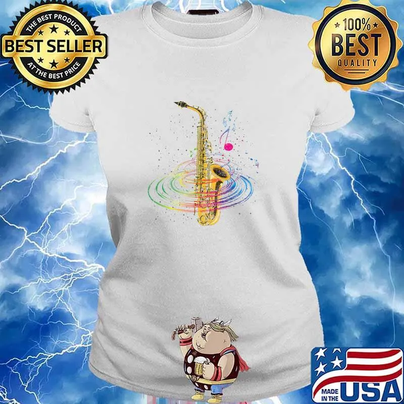 Saxophonist Music Notes Saxophone Shirt Ladies tee