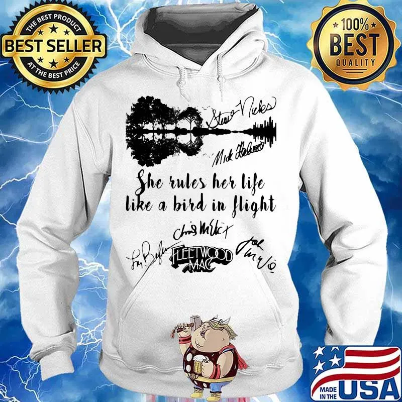 She Rules Her Life Like A Bird In Flight Fleerwood Mac Signature Shirt Hoodie
