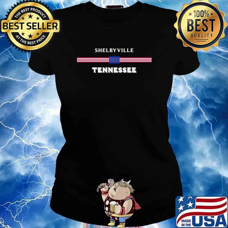 Shelbyville Tennessee American Flag Shirt Ladies tee