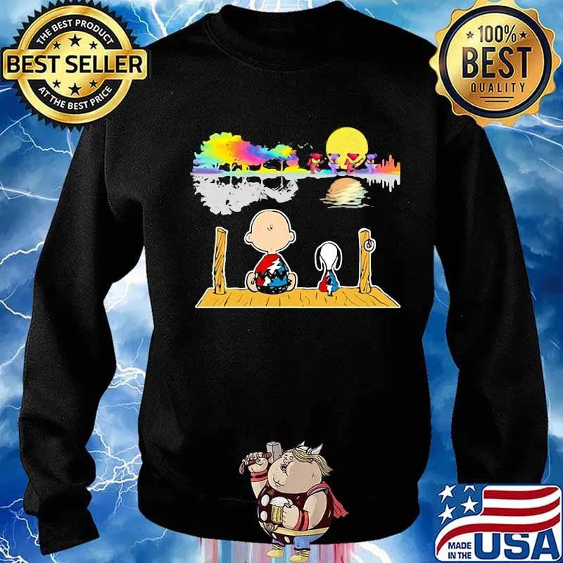 Snoopy And Friend Look At Dancing Bear Moon Grateful Dead Steal Shirt Sweater