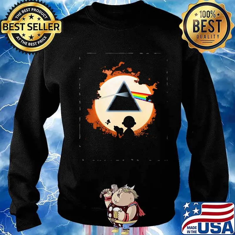 Snoopy And Friends Watch The Moon Pink Floyd Shirt Sweater