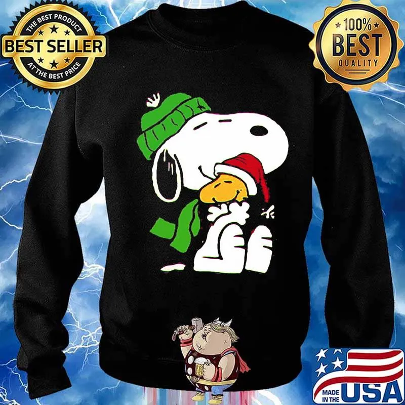 Snoopy And Woodstock Wear Pajama Christmas Shirt Sweater