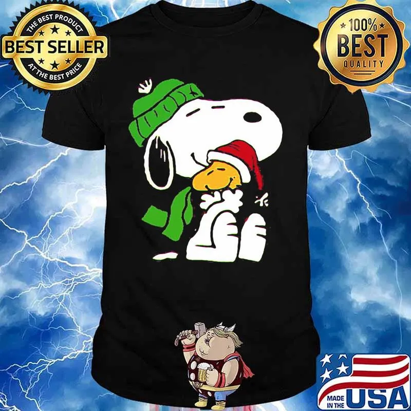 Snoopy And Woodstock Wear Pajama Christmas Shirt