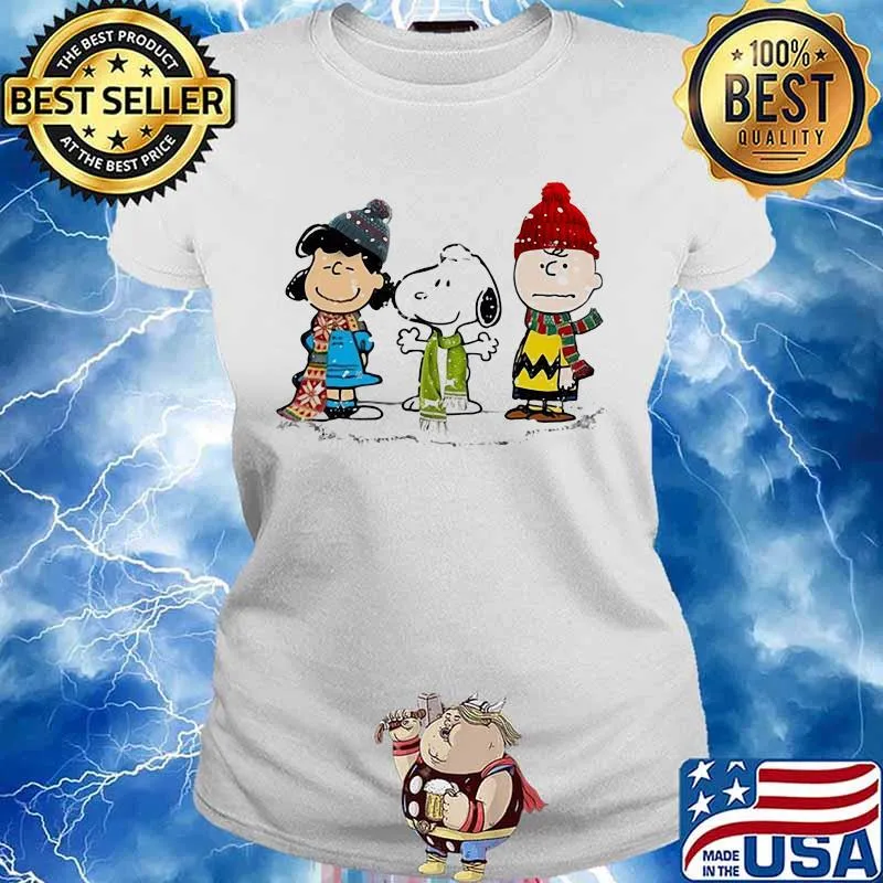 Snoopy Peanuts Merry Christmas Shirt Ladies tee