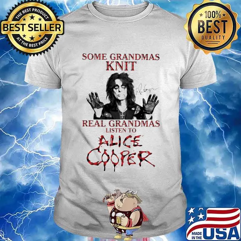 Some Grandmas Knit Real Grandmas Listen To Alice Cooper Crewneck Xmas Shirt