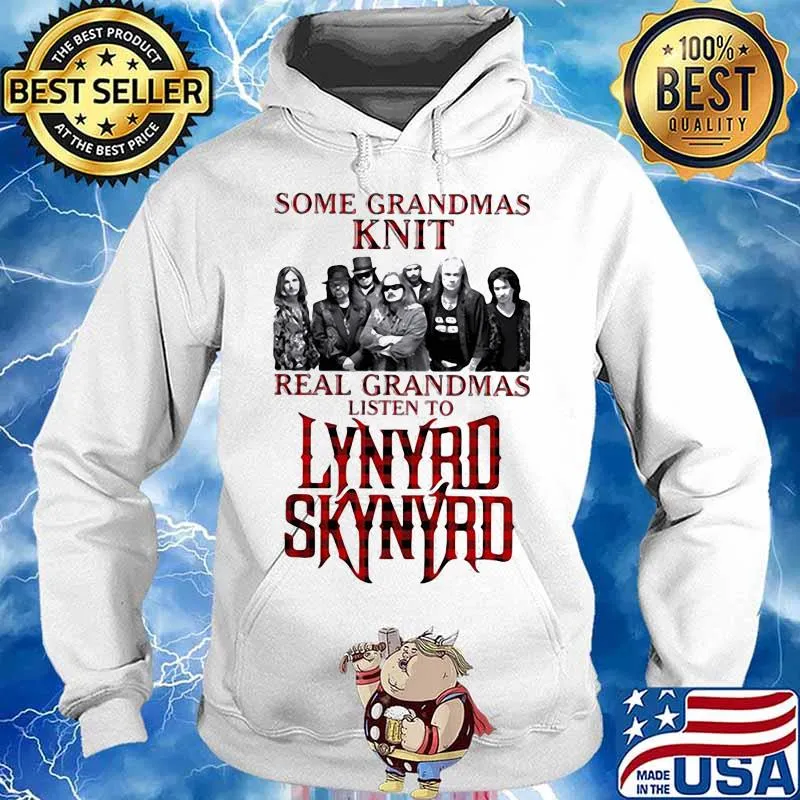 Some Grandmas Knit Real Grandmas Listen To Lynyrd Skynyrd Xmas Shirt Hoodie