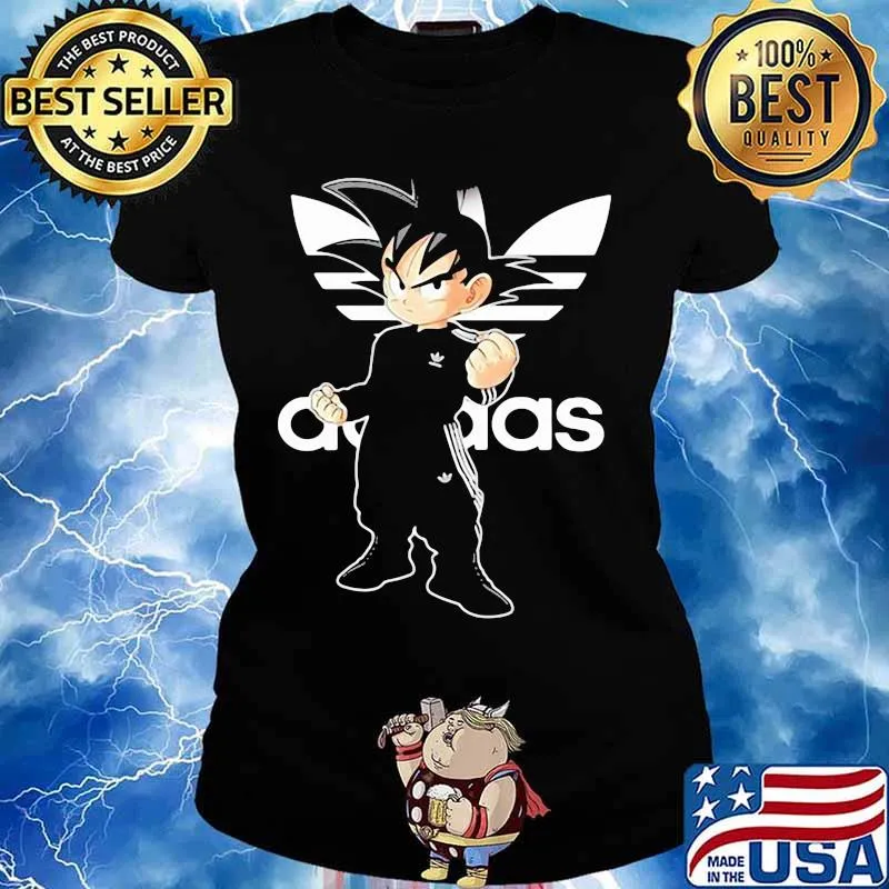 Songoku Dragon Ball Adidas Logo Shirt Ladies tee