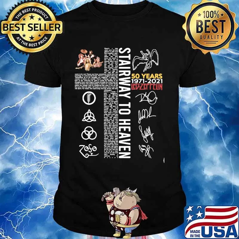Stairway To Heaven 50 Years 1971 2021 Led Zeppelin God Jesus Signature Shirt
