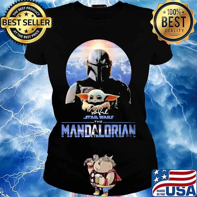 Star War The Mandalorian Baby Yoda Signature Shirt Ladies tee