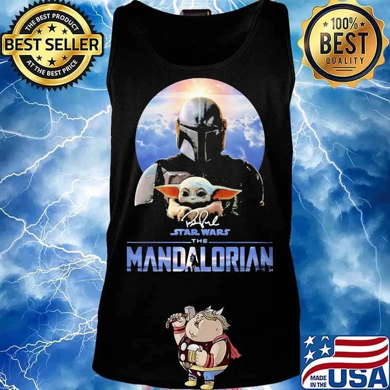 Star War The Mandalorian Baby Yoda Signature Shirt Tank top